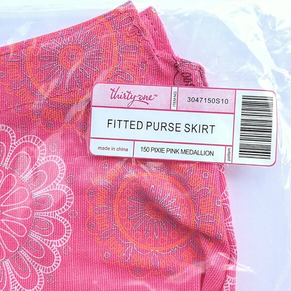 Thirty-One Fitted Purse Skirt Interchangeable Bag Cover Set of 3 Black Pink Red - Picture 5 of 14